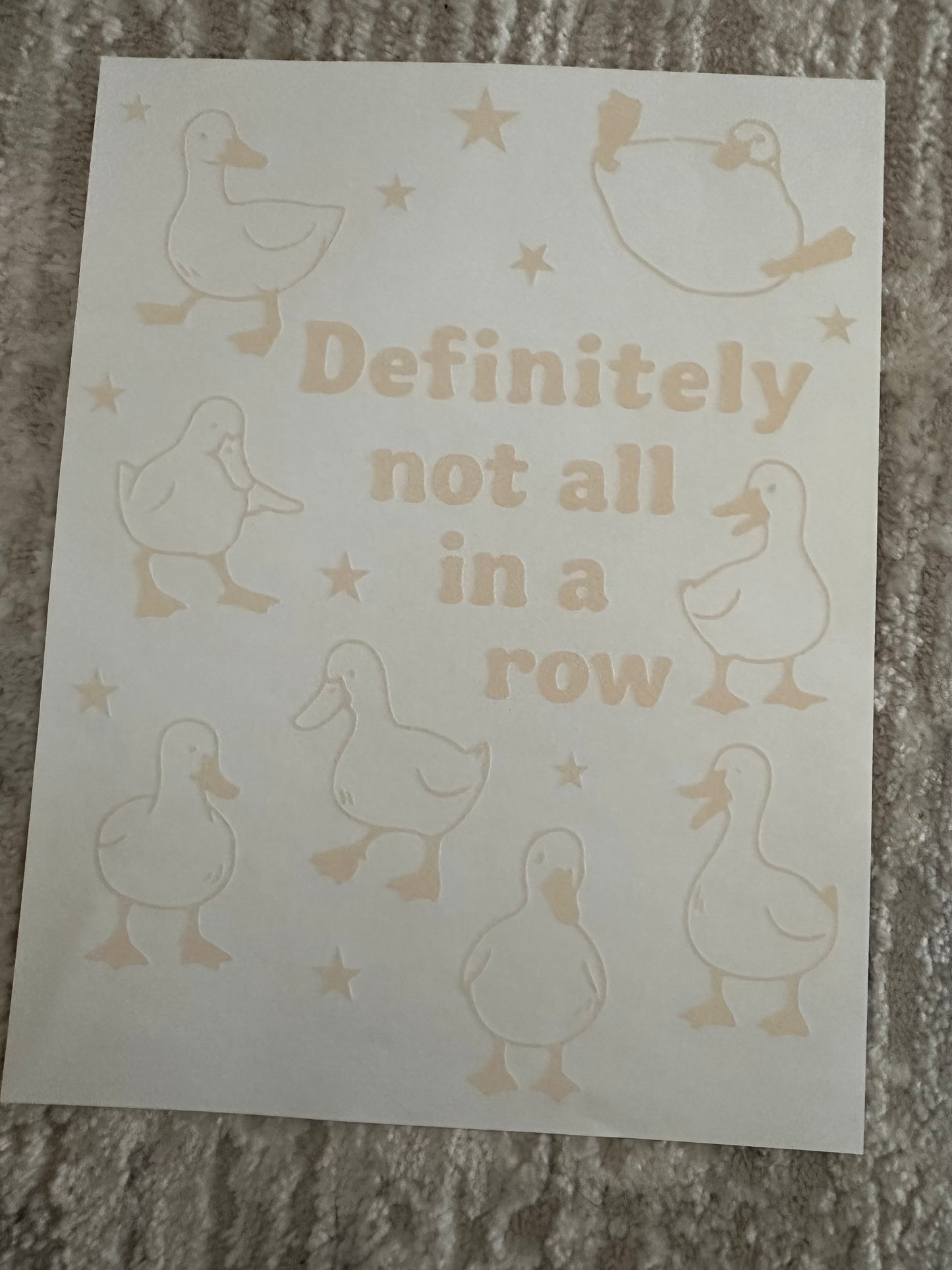 Definitely not all in a row 