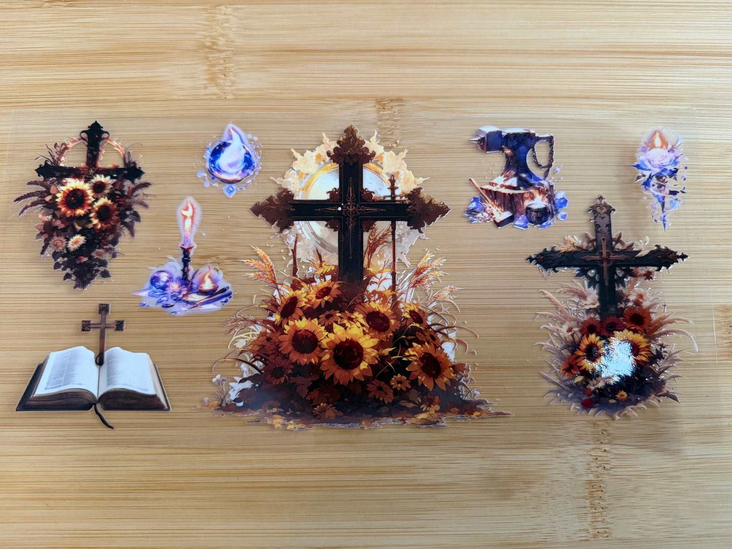 Crosses with Sunflowers