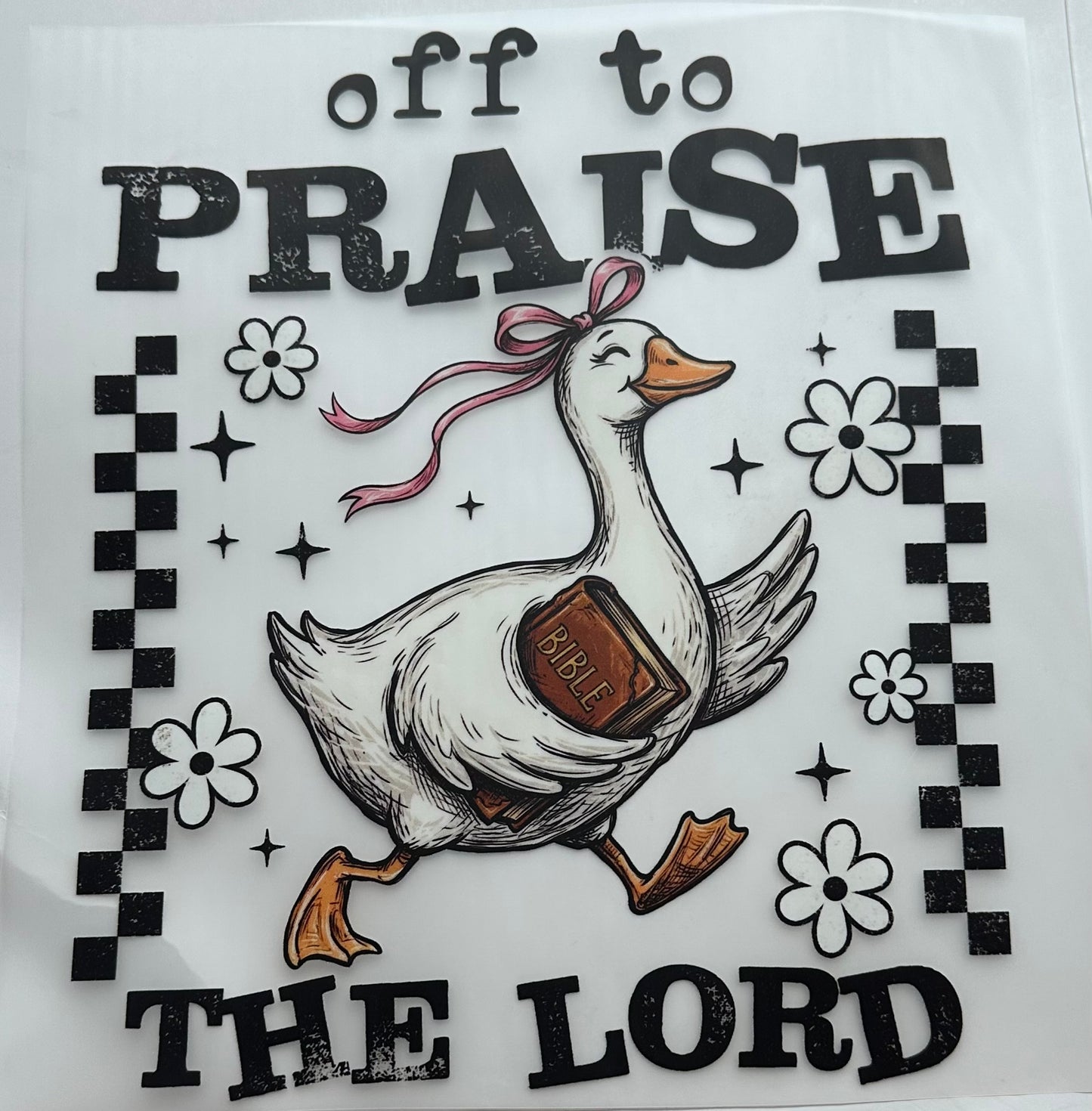 Off to praise the lord goose