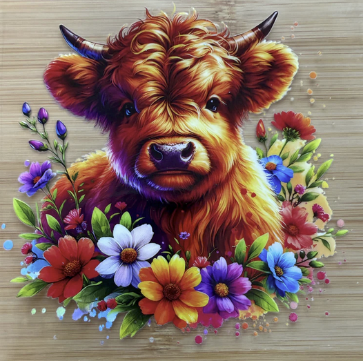 Cow with Flowers