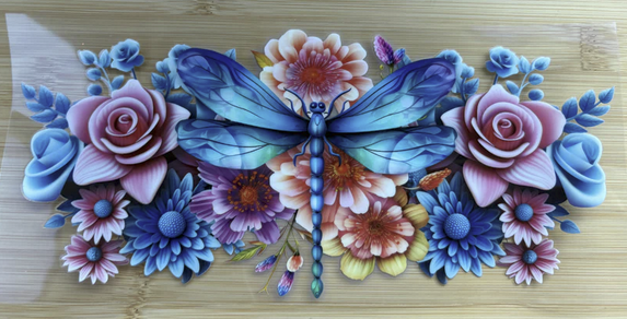 Dragonfly and Flowers 1