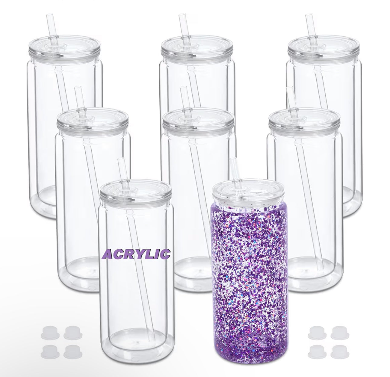 20 oz Plastic Snow Globe Tumbler