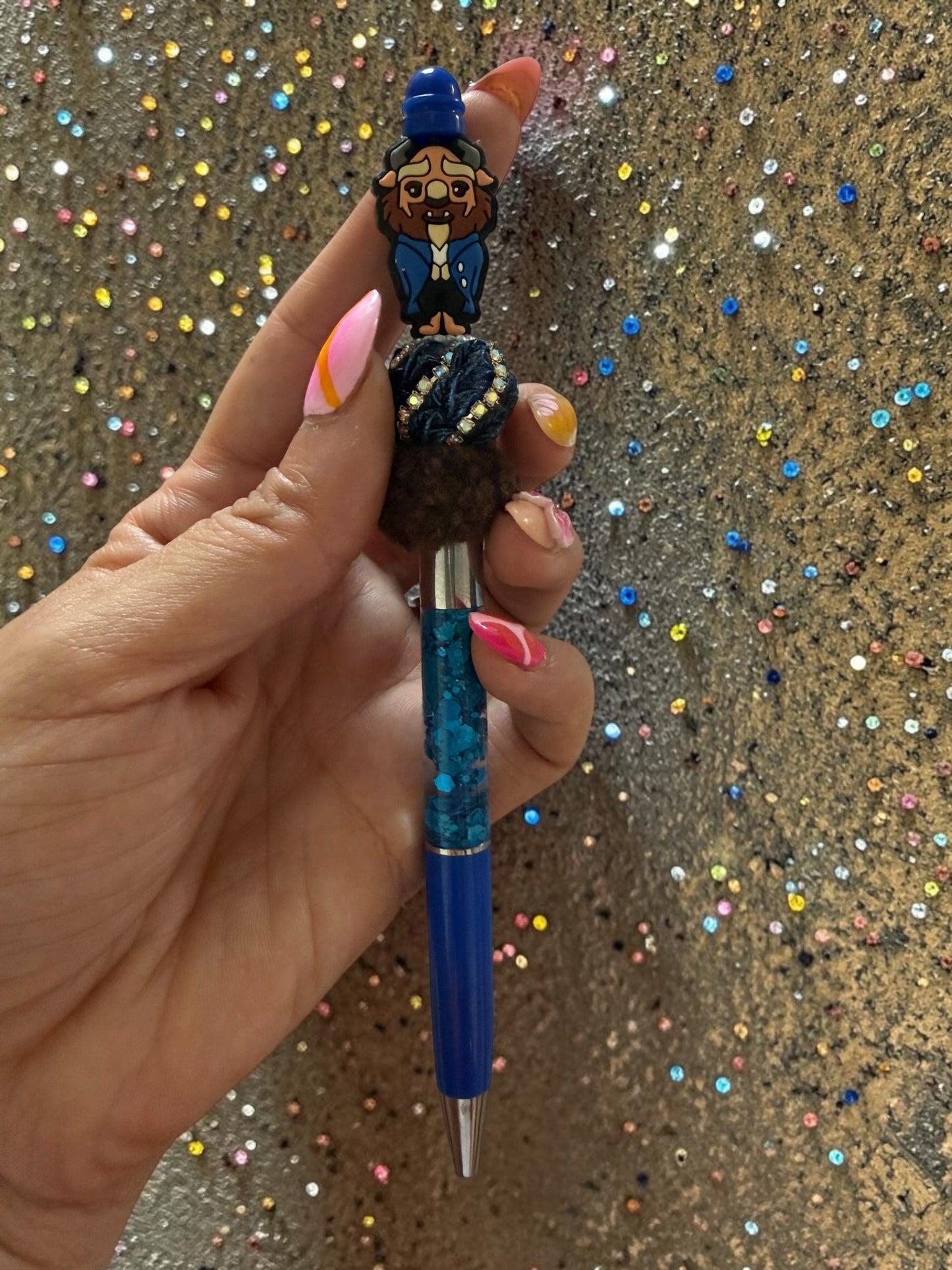 Beast snowglobe pen