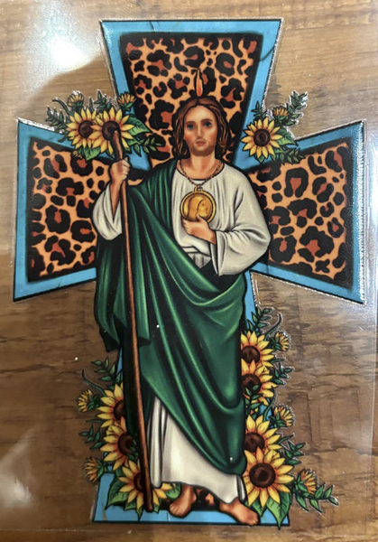 Jesus with Animal Print Cross