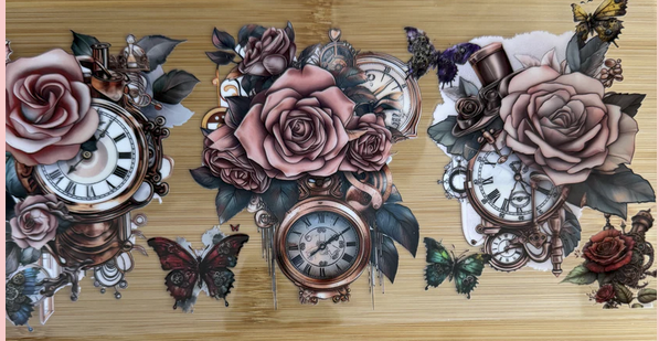 clocks with flowers
