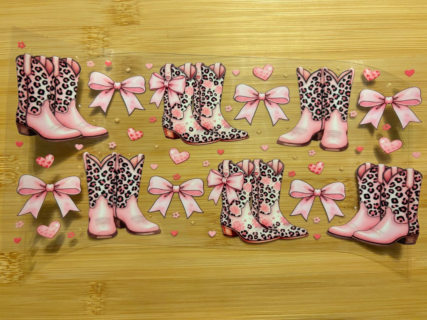 Pink boots and bows ￼