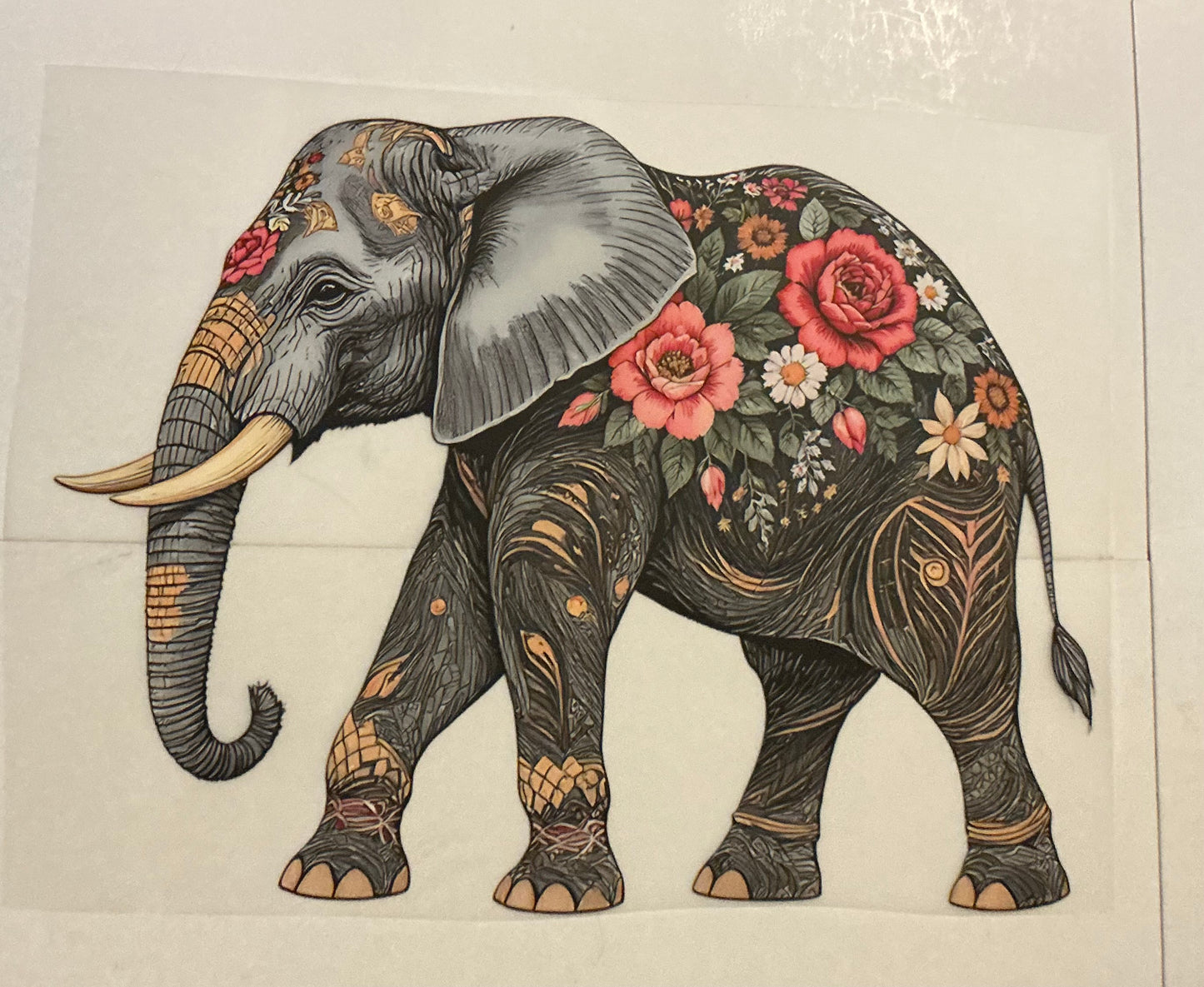 Elephant with flowers