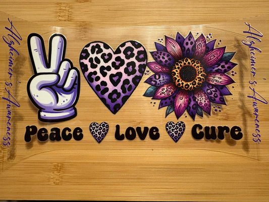 Peace love cure Alzheimer’s awareness ￼