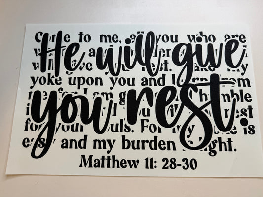 He will give you rest