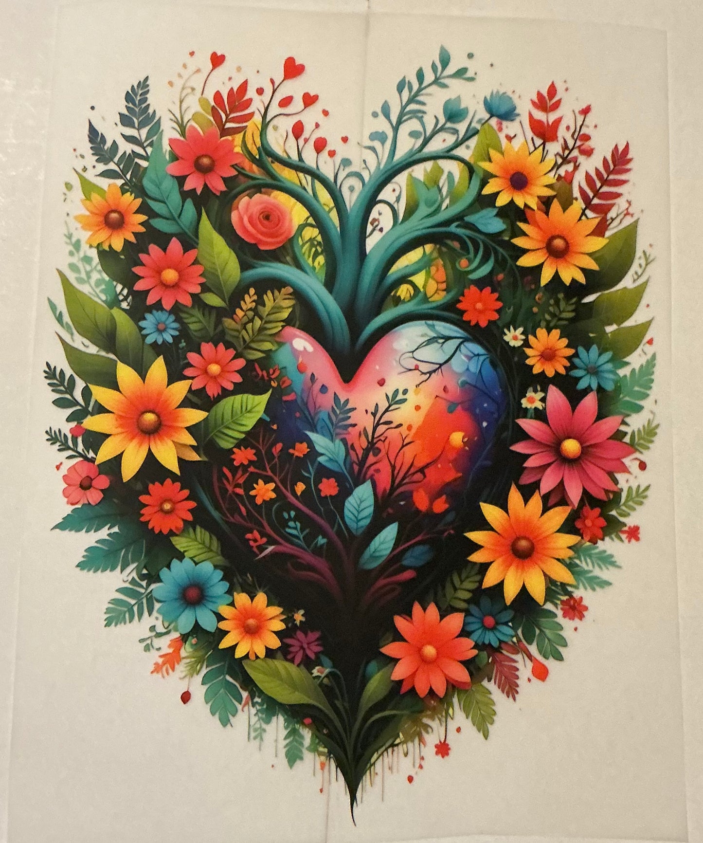 Blooming flower heart