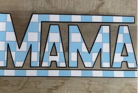 Blue Checkered Mom