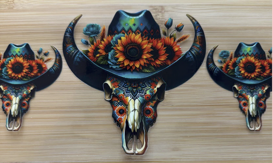 Bull Skull with Flowers 2