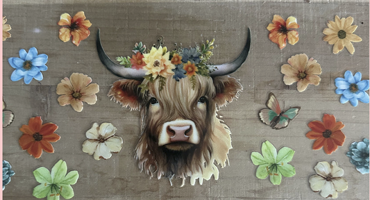 Bull with Flowers