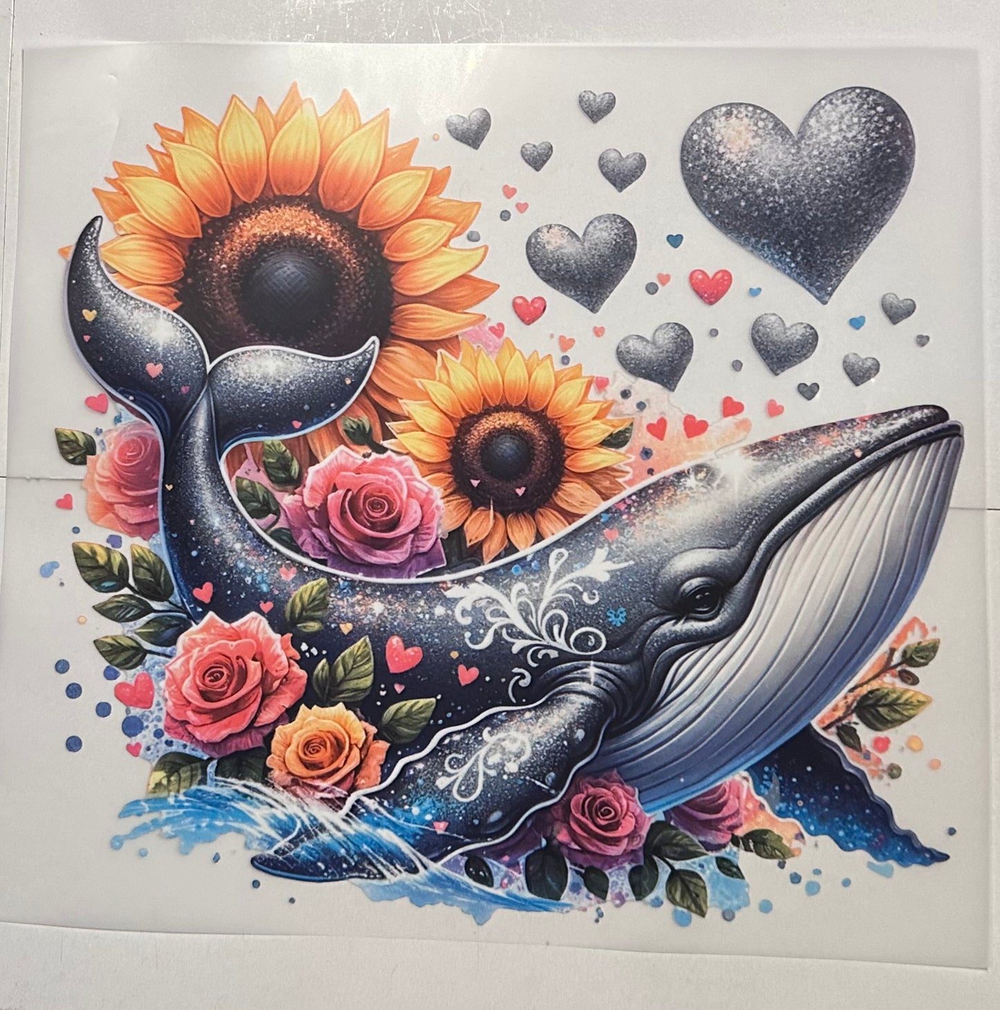 Whale with sunflower