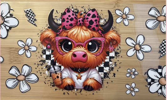 Cow with Coffee & Flowers