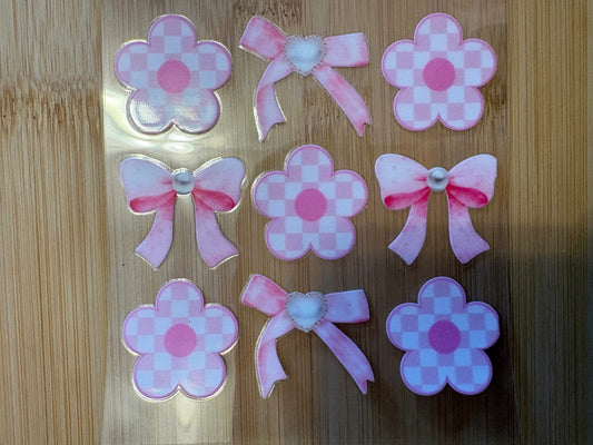 Pink flowers and bows