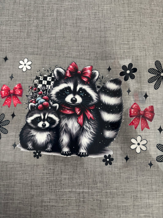 Raccoon with bows