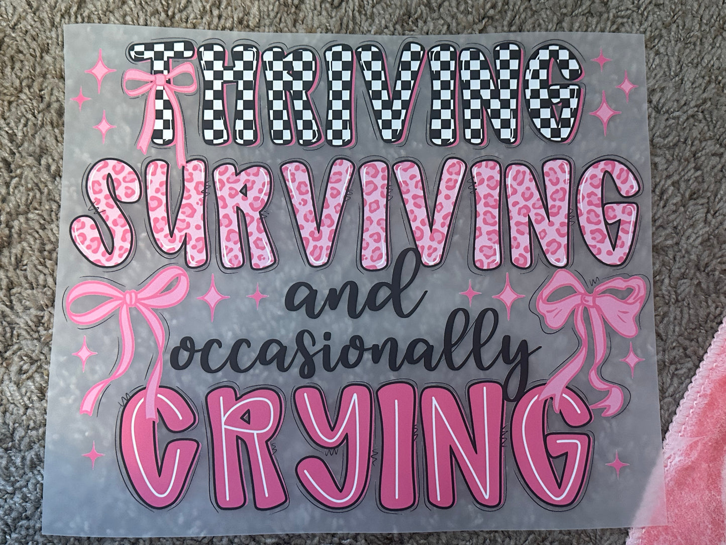 Thriving surviving and occasionally crying