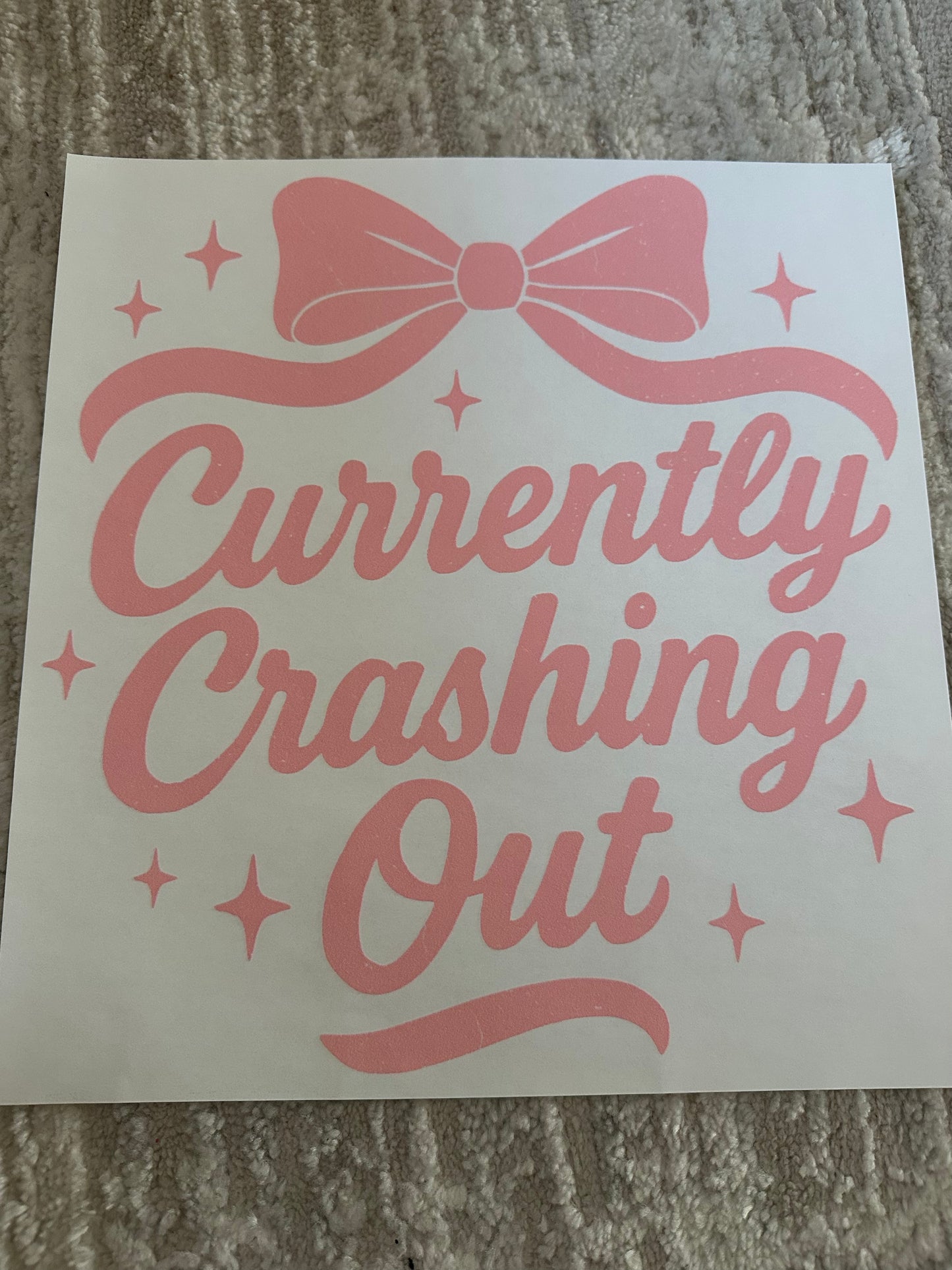 Pink currently crashing out