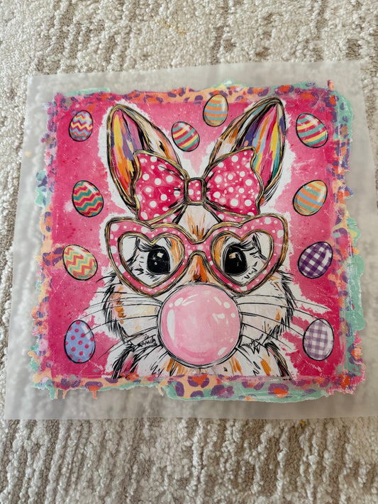 Easter bunny with bubble gum