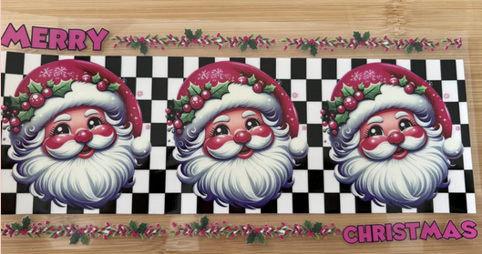 Merry Christmas Checkerboard Santa