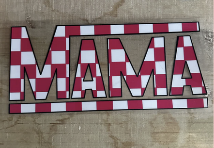 Neon Pink Checkered Mom
