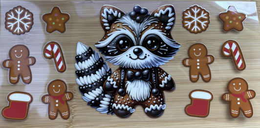 Raccoon Christmas Cookie