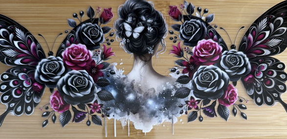 girl with butterflies