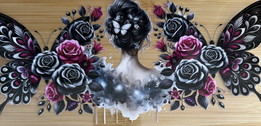 girl with butterflies