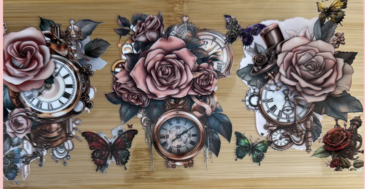 clocks with flowers