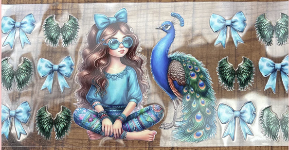 girl with peacock