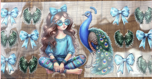 girl with peacock