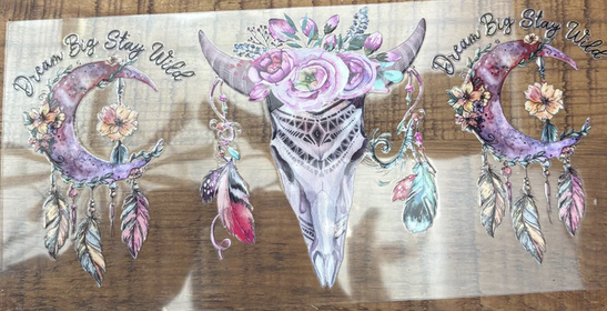 Bull Skull with Flowers 4