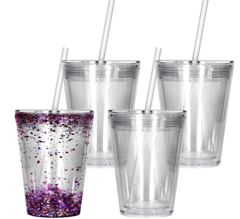 16oz Acrylic Snow Globe Tumbler
