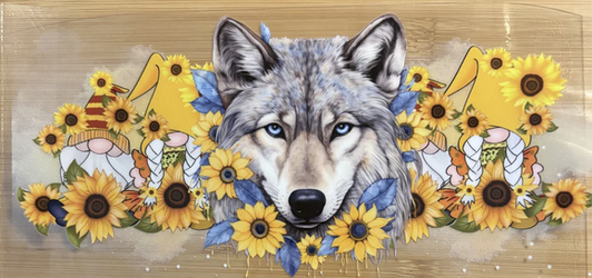 Wolf with Sunflowers