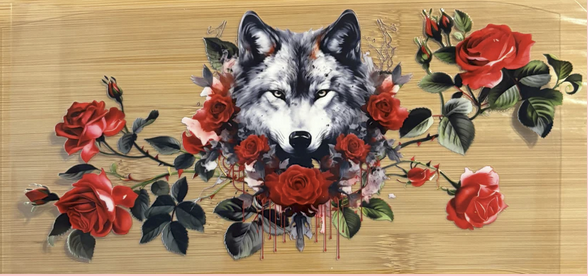 Wolf with Roses